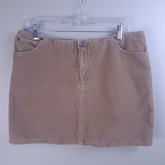 American Eagle Outfitters Tan Corduroy Mini Skirt Women's Size 12 - Picture 1 of 10